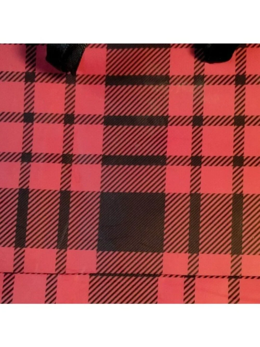 Hallmark Christmas Gift Bag Ribbon Handles Buffalo Plaid Pattern